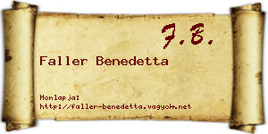 Faller Benedetta névjegykártya